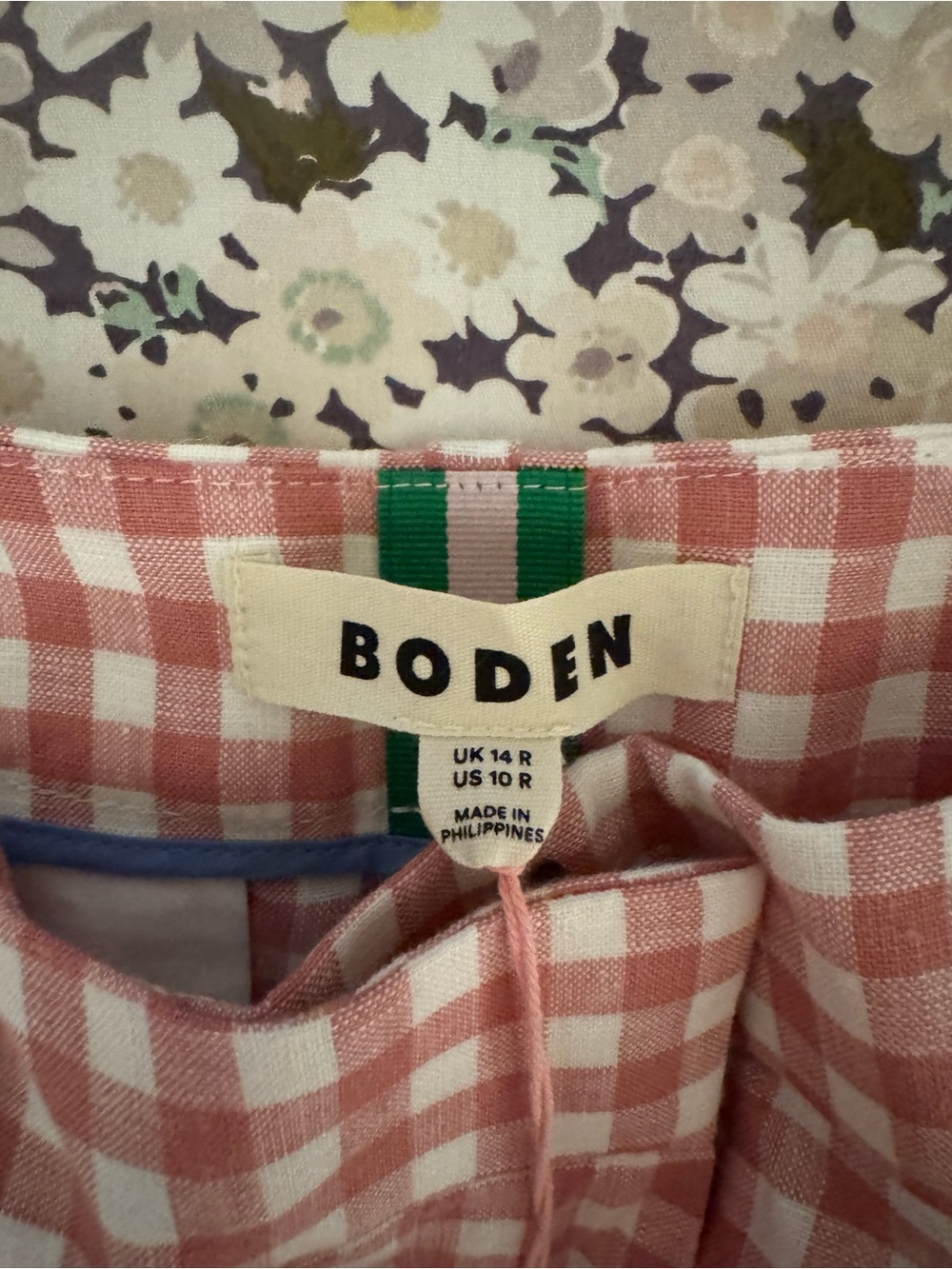 NWT Boden Pink & White Gingham Pants – US Size 10 Regular - Picture 3 of 3